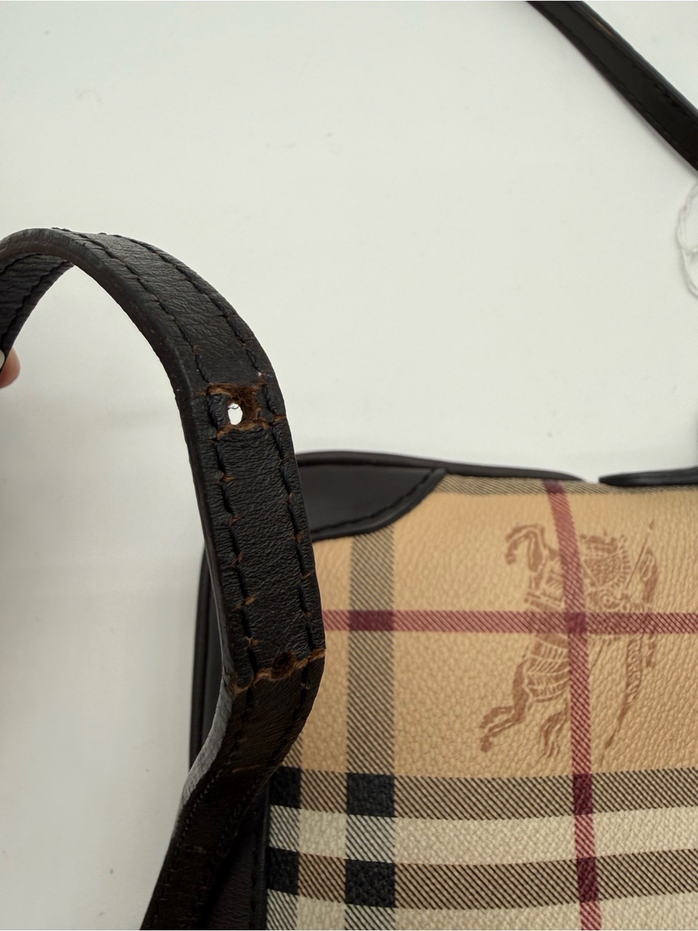 BURBERRY HAYMARKET CHECK PEYTON CROSSBODY - Picture 6 of 8
